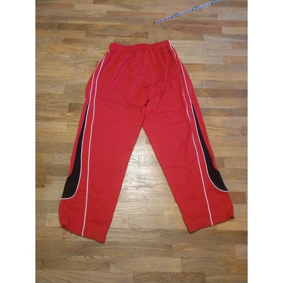 Nike Team Basketball Sweatpants X-Large Red Black Zip Ankle Chicago Bulls Theme - Picture 2 of 10